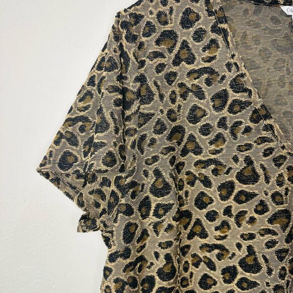 Cato Leopard Print Brown Midi Dress Pockets V Neck 18/20W - Picture 4 of 7